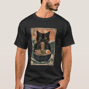 Kat Ramen Japanse Kunst Grote Golf Kanagawa Grappi T-shirt