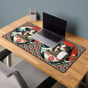 Kat Ramen Japanse Kunst Vintage Stijl Bureaumat