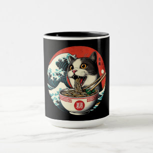 Kat Ramen Japanse Kunst Vintage Stijl Mok