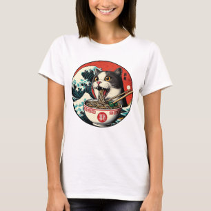 Kat Ramen Japanse Kunst Vintage Stijl T-shirt