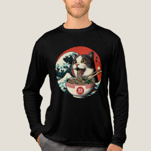 Kat Ramen Japanse Kunst Vintage Stijl Tri-Blend Shirt