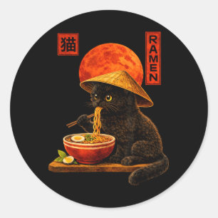 Kat Ramen Kitten Japanse Kunst Grappige Anime Graf Ronde Sticker