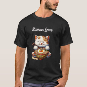 Kat & Ramen Liefde Noedels Japan cadeaus T-shirt