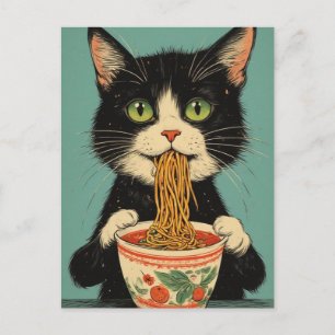 KAT RAMEN NOEDLES ANSICHTKAART BRIEFKAART