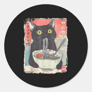 Kat Ramen Noodle Japans Anime Manga Ramen Kawaii Ronde Sticker