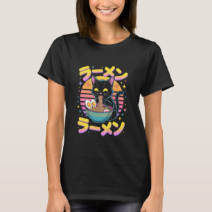 Kat Ramen Ontspannen in Noedels Schattige Voedsel T-shirt