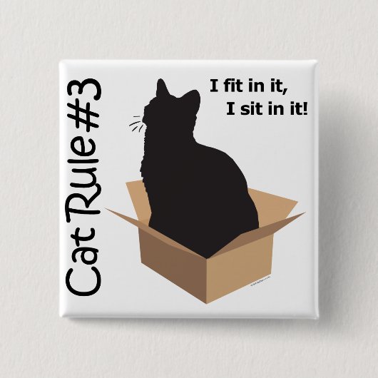 Kat Regel 3 Buttonnen Vierkante Button 5,1 Cm (Voorkant)