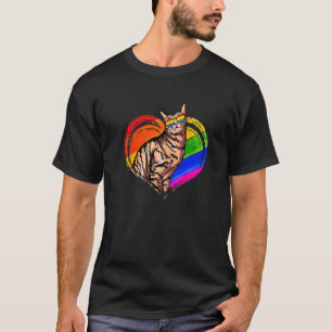 Kat Regenboog Hart Dier  Homoseksueel Lesbisch Pri T-shirt