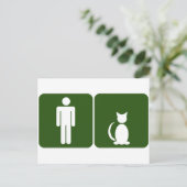 Kat Restroom Briefkaart (Staand voorkant)