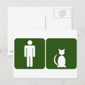 Kat Restroom Briefkaart (Voorkant / Achterkant)