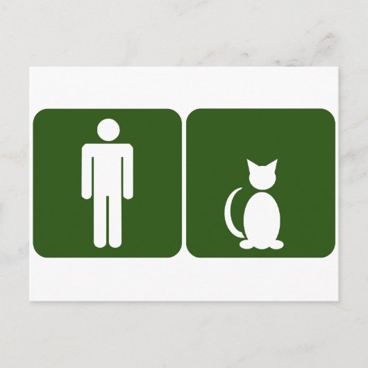 Kat Restroom Briefkaart (Voorkant)