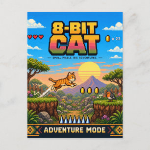 Kat, Retro 8-Bit Pixel Art Briefkaart