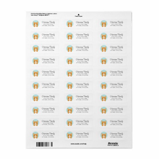 Kat Return Address Labels (Full Sheet)