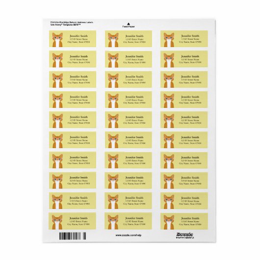 Kat Return Address Labels (Full Sheet)