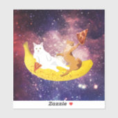 Kat rijden banaan in melkweg sticker (Vel)