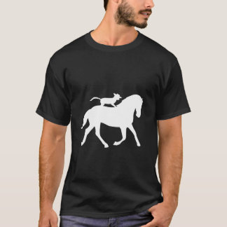 Kat rijdt paard t-shirt
