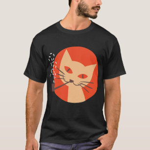 Kat Roken Pipet Retro  matchbox-ontwerp T-shirt