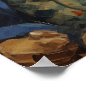 kat roken Tabakspijp kunst print, kat schilderen Poster (Hoek)