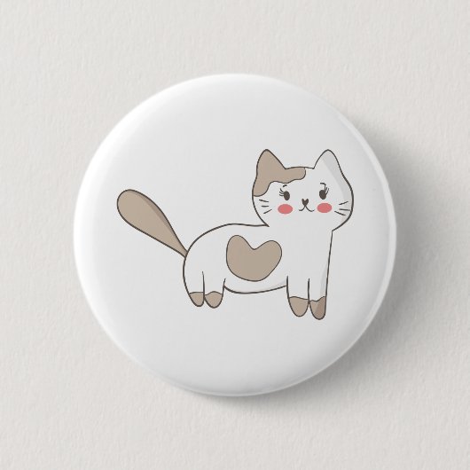 Kat Ronde Button 5,7 Cm (Voorkant)