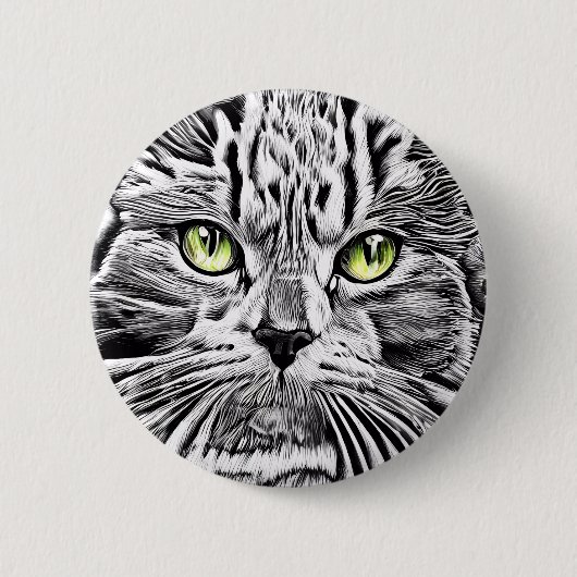 Kat Ronde Button 5,7 Cm (Voorkant)