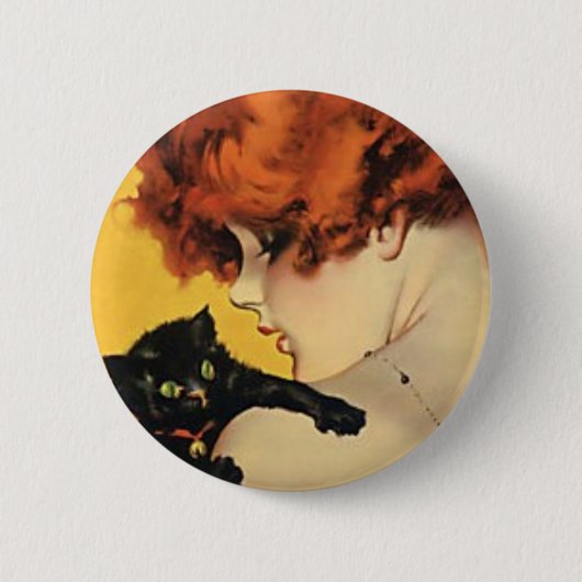 Kat Ronde Button 5,7 Cm (Voorkant)