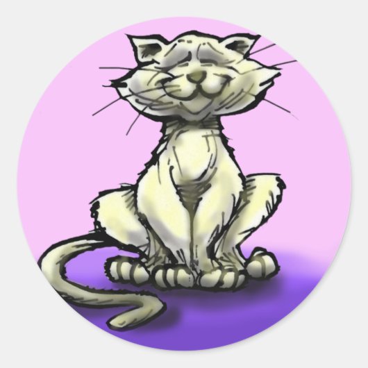 Kat Ronde Sticker (Voorkant)