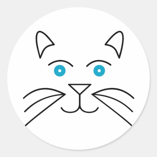 Kat Ronde Sticker (Voorkant)