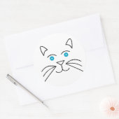 Kat Ronde Sticker (Envelop)