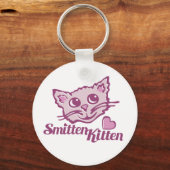 Kat-roze kattenkattenpoten sleutelhanger (Voorkant)