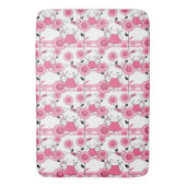 Kat roze kinder kattenpoot wit badmat (Voorkant Verticaal)