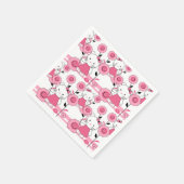 Kat roze kinder kattenpoot wit servet (Hoek)