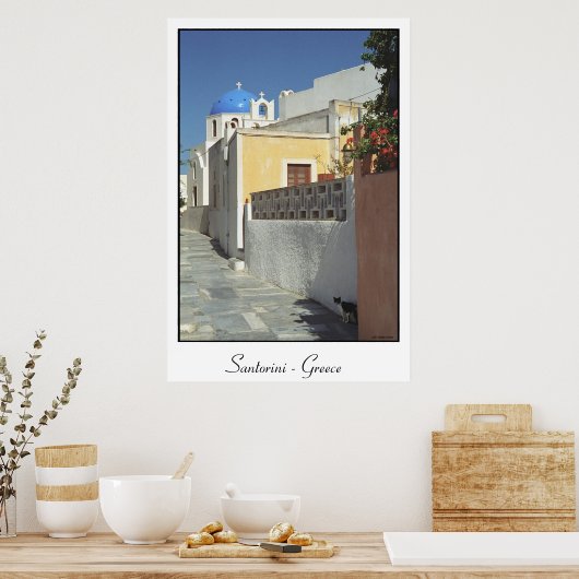 Kat Santorini Poster (Keuken)