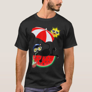 Kat & sappige watermeloen zomer relax boys girls t-shirt
