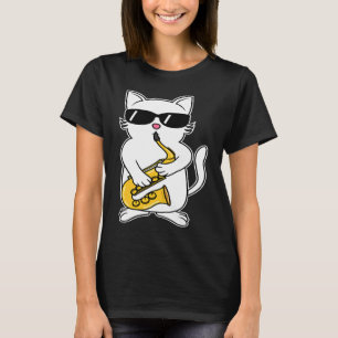 Kat Saxofoon Jazz Muziekinstrument Katten T-shirt