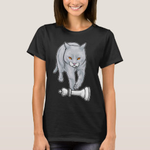Kat Schaakstuk Koning Schaken T-shirt