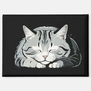 Kat Schattig Leuk Dier Slapen Ontspannen Rustig Magneet