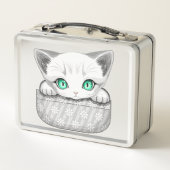 Kat Schattige en speels piekend uit een broekzak (Achterkant)