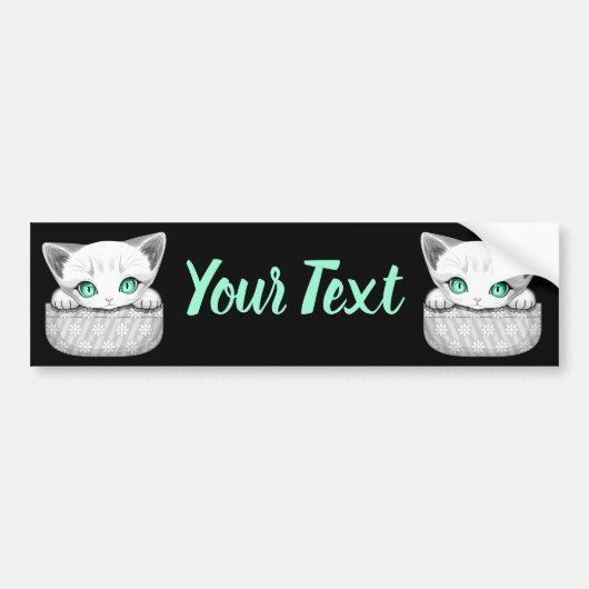 Kat Schattige en speels piekend uit een broekzak Bumpersticker (Voorkant)