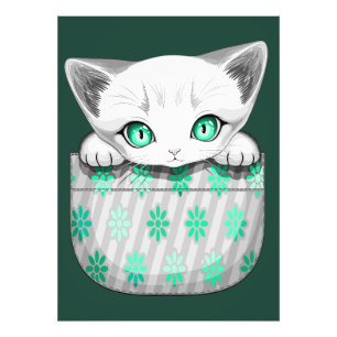 Kat Schattige en speels piekend uit een broekzak Foto Afdruk