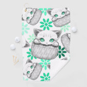 Kat Schattige en speels piekend uit een broekzak Golfhanddoek (Insitu)