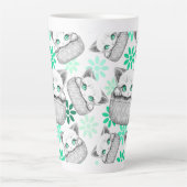 Kat Schattige en speels piekend uit een broekzak Latte Mok (Voorkant)