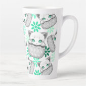 Kat Schattige en speels piekend uit een broekzak Latte Mok (Rechts)