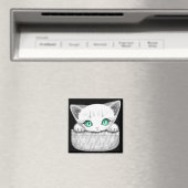 Kat Schattige en speels piekend uit een broekzak Magneet (Insitu (Vaatwasser))