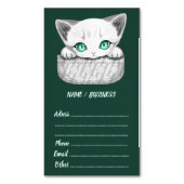 Kat Schattige en speels piekend uit een broekzak Magnetisch Visitekaartje (Voorkant Verticaal)