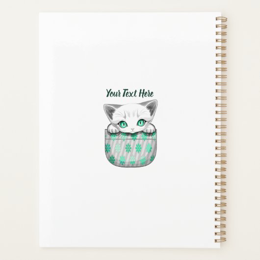 Kat Schattige en speels piekend uit een broekzak Planner (Achterkant)
