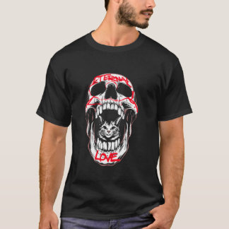 Kat Schedel Eeuwige Liefde - Vintage Grafische Kat T-shirt