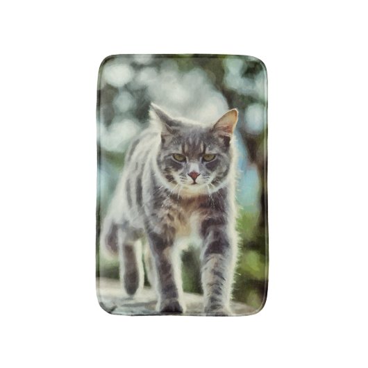 Kat schilderen badmat (Voorkant Verticaal)