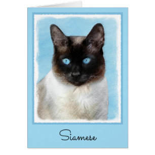 Kat schilderen van Siamese - Kute Original Cat Art
