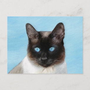 Kat schilderen van Siamese - Kute Original Cat Art Briefkaart