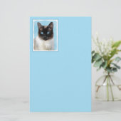 Kat schilderen van Siamese - Kute Original Cat Art Briefpapier (Staand voorkant)